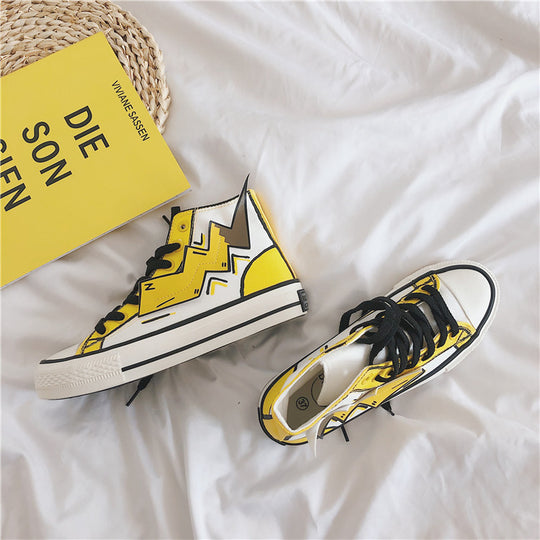 Graffiti Pikachu canvas shoes yc22311 – anibiu