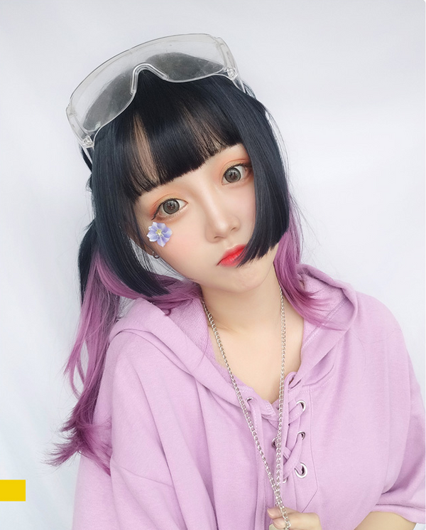 Lolita black purple gradient wig YC21538 – anibiu