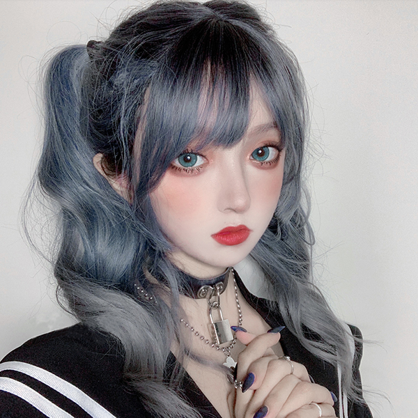 lolita blue gray gradient wig yc22645 – anibiu