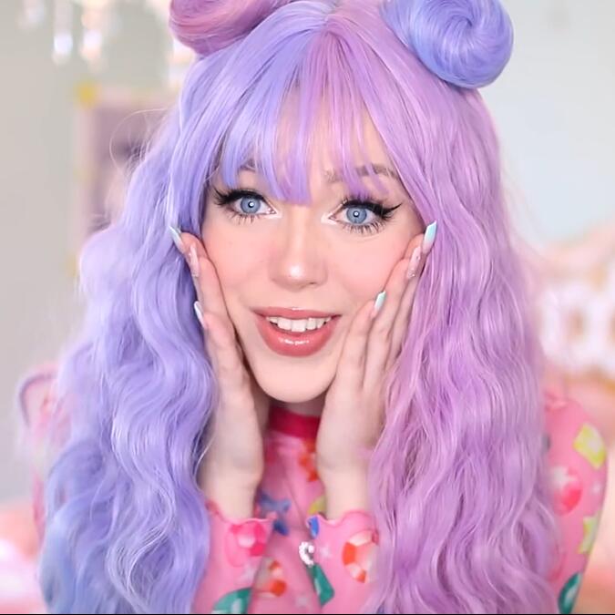 blue and purple wig