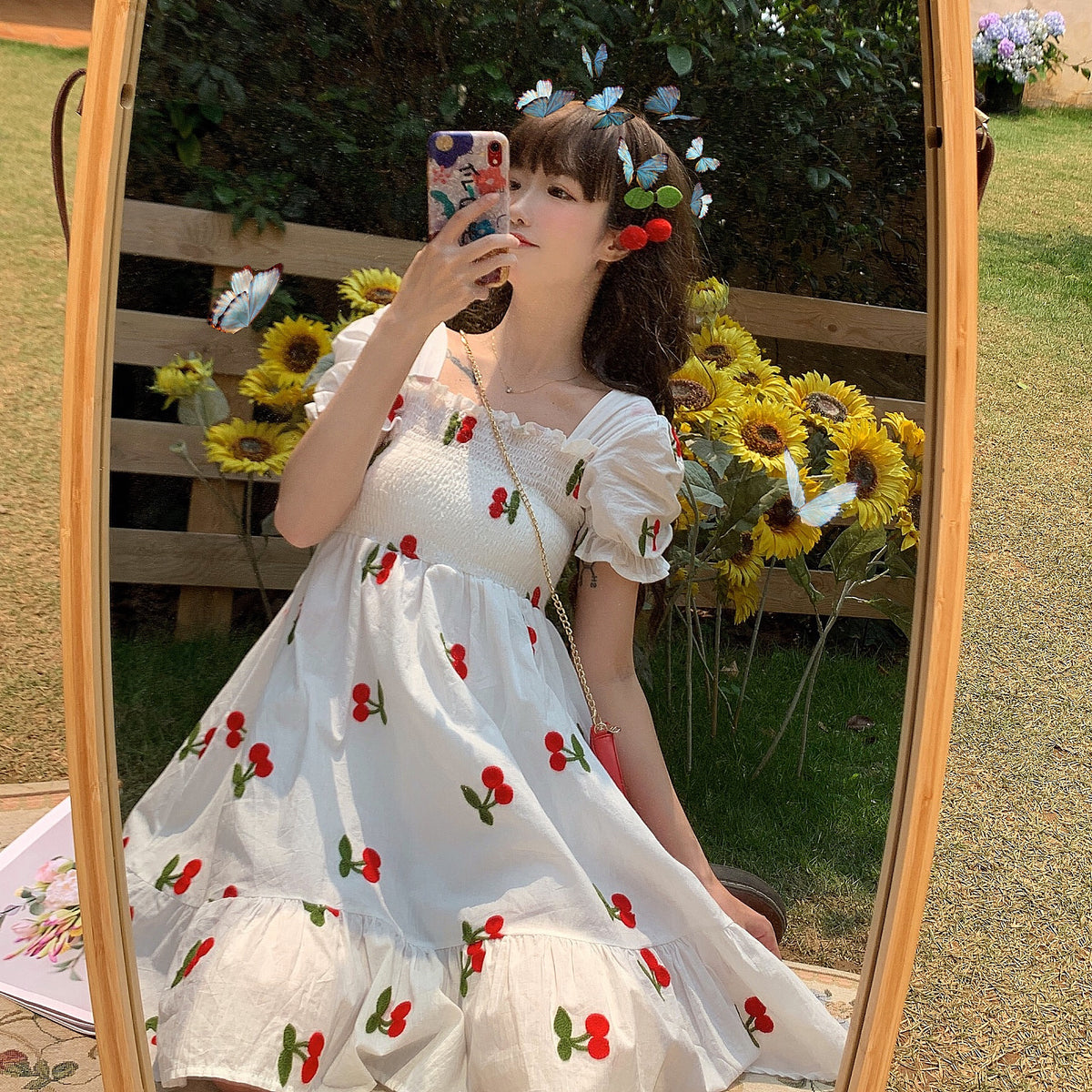 Harajuku cherry embroidered dress yc22866 – anibiu