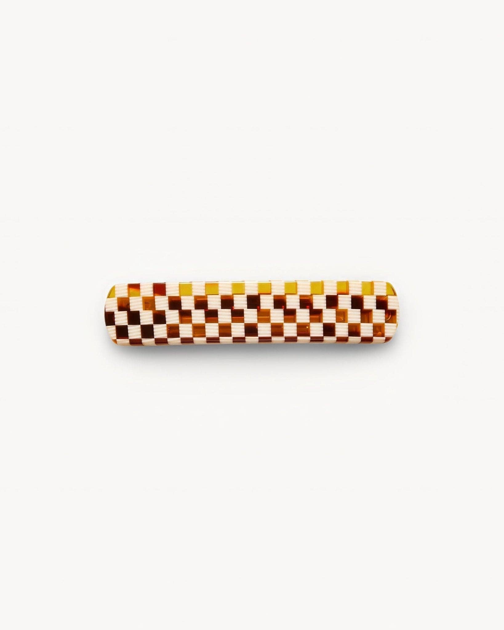 No. 3 Heirloom Barrette in Tortoise Checker