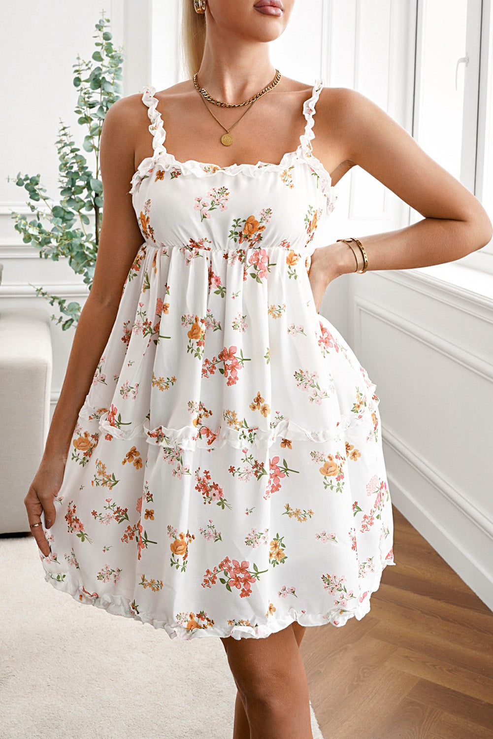 Sleeveless Ruffle Backless Knot Floral Dress for summer.

Shop for your floral #sundress via Alelly!

Use code BRIANABOOKER for 15% off @alellyofficial !
