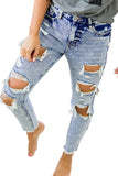 Wash Ripped Slim-fit Jeans