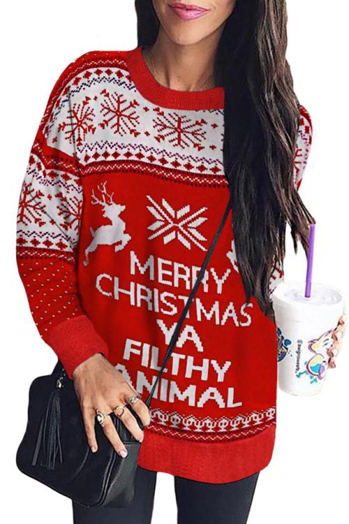 Merry Christmas Ya Filthy Animal Snowflake Reindeer Sweatshirt. 
Use coupon code: BRIANABOOKER for 15% off Alelly.