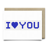 I Heart You | Houston Blue Tiles Greeting Card - Cards