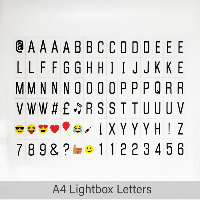 lightbox and letters