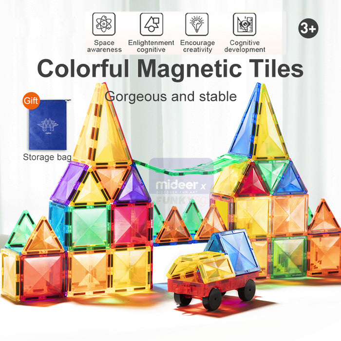MiDeer Colourful Magnetic Tiles. 60pcs Magnetic Building Tiles
