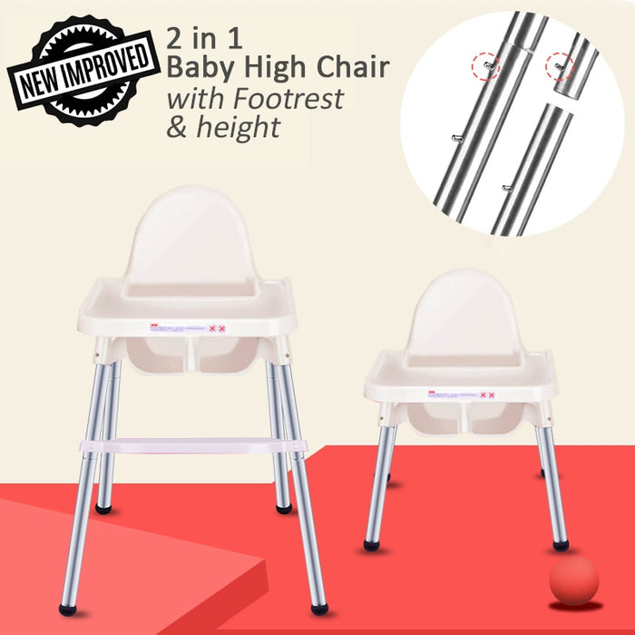 2in1 Adjustable Height Baby High Chair Ikea Inspired With Footrest Funky Sg