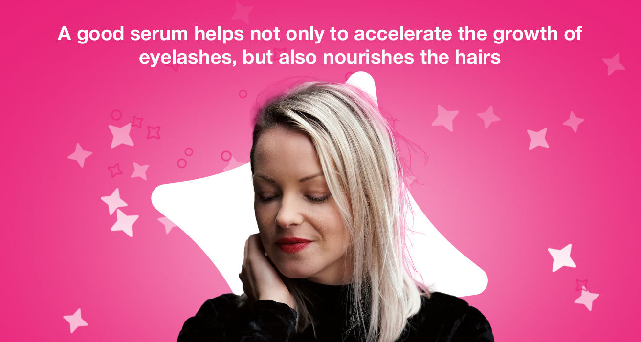 A good serum helps not only to accelerate the growth of eyelashes, but also nourishes the hairs