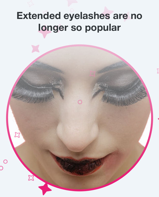 Extended eyelashes are no longer so popular