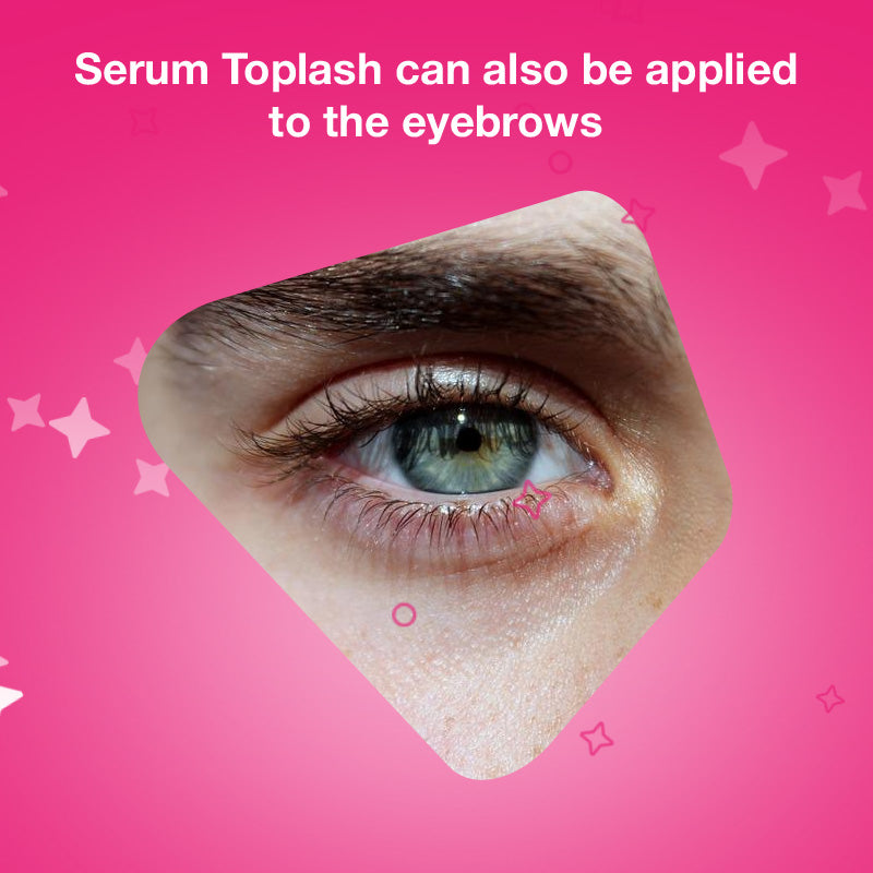 Serum Toplash can also be applied to the eyebrows