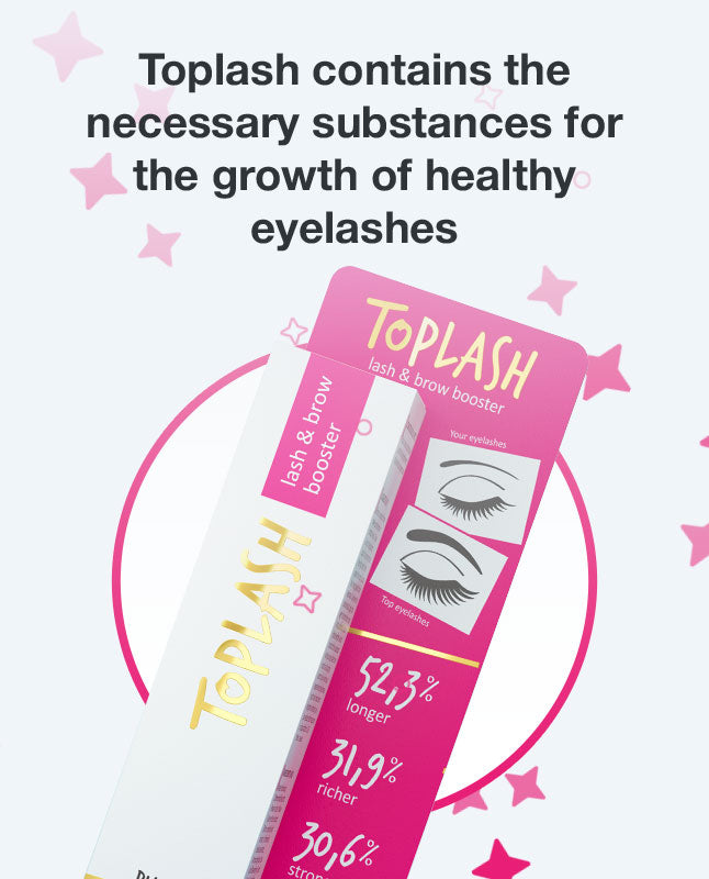 Toplash contains the necessary substances for the growth of healthy eyelashes