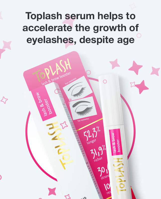 Toplash serum helps to accelerate the growth of eyelashes, despite age