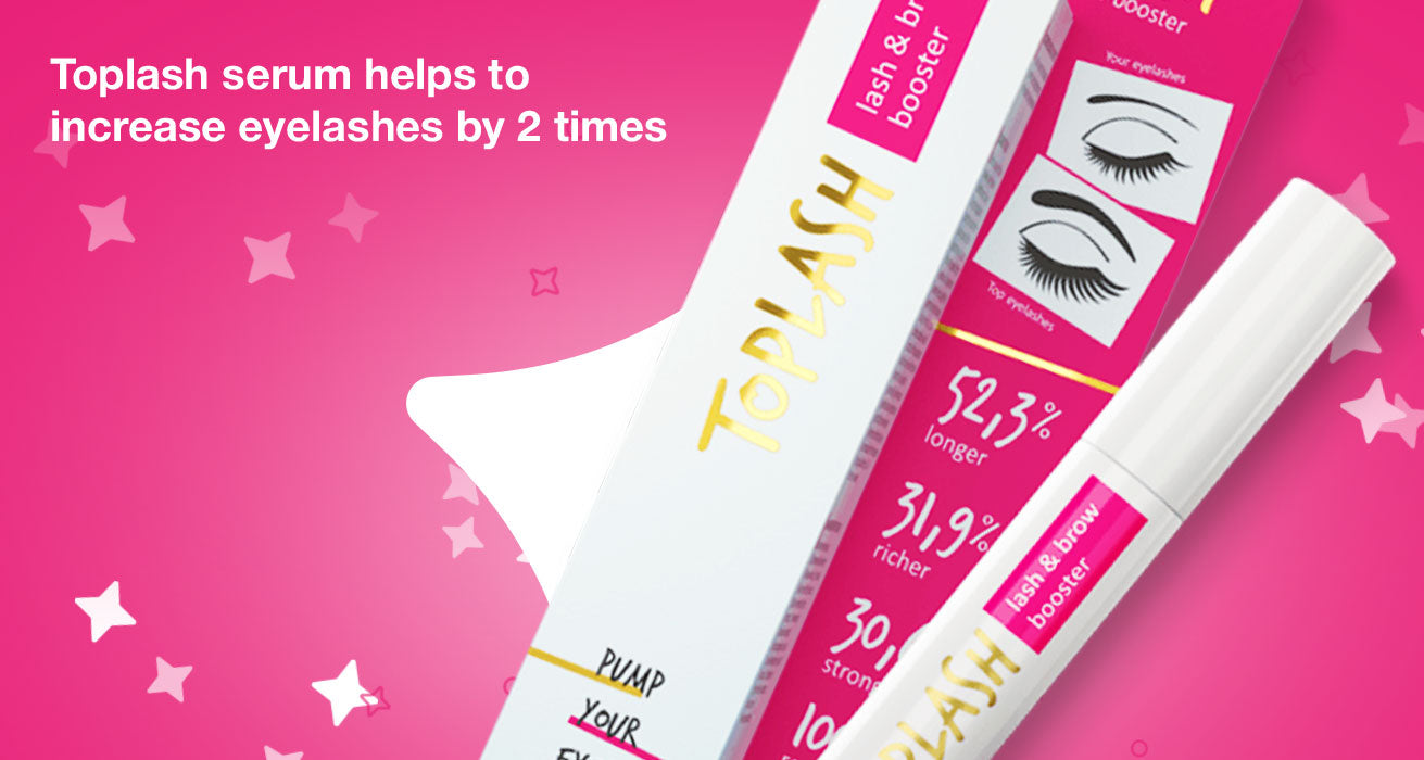 Toplash serum helps to increase eyelashes by 2 times