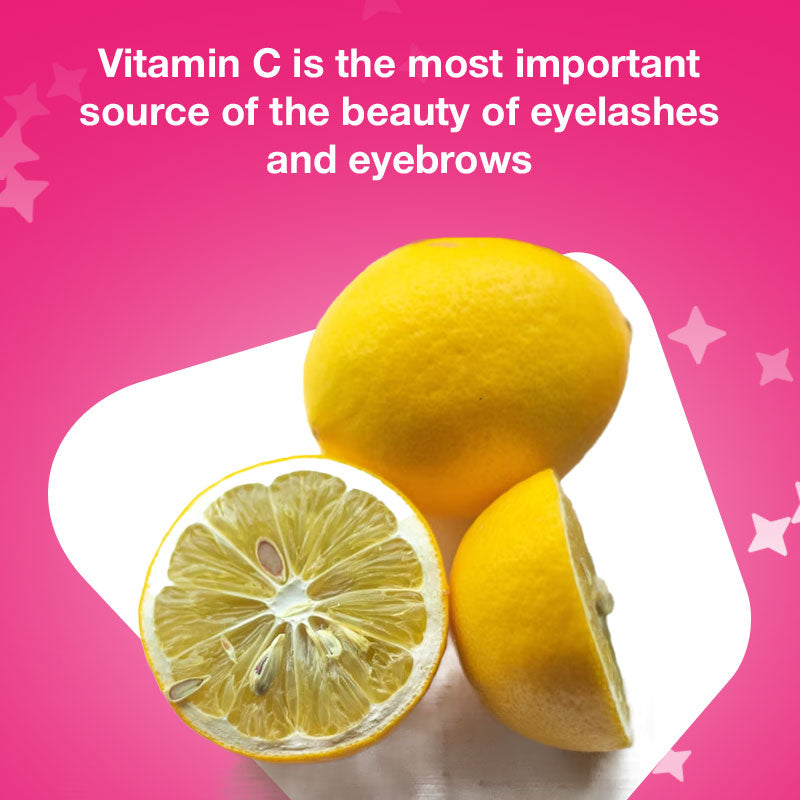 Vitamin C is the most important source of the beauty of eyelashes and eyebrows