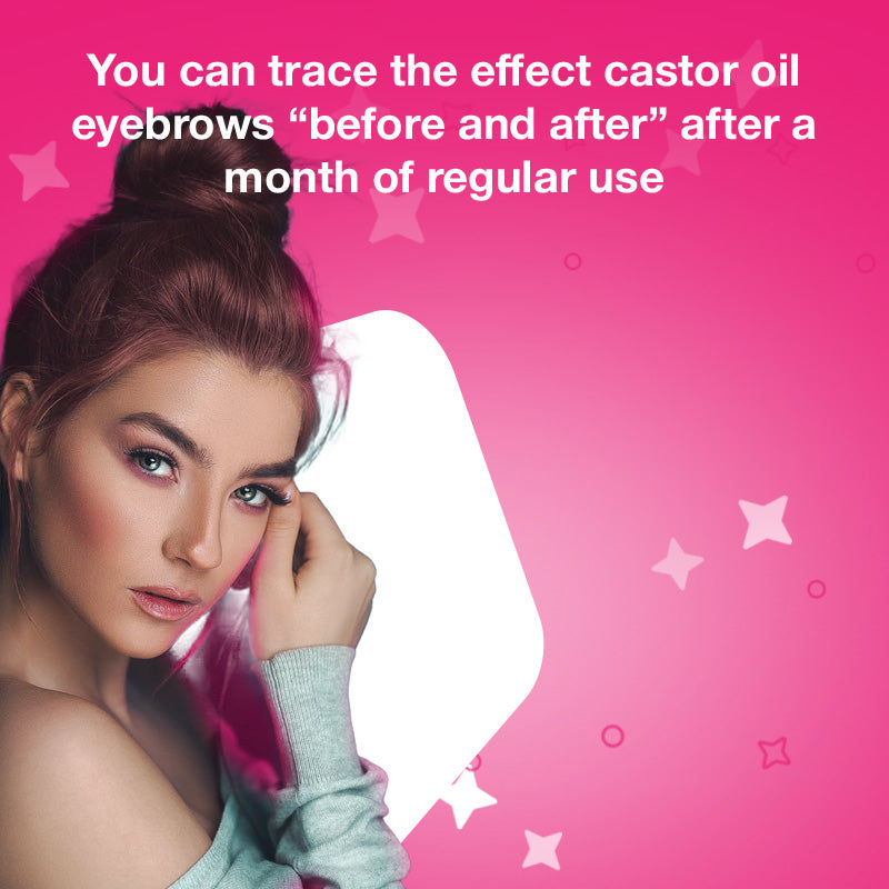 You can trace the effect castor oil eyebrows “before and after” after a month of regular use