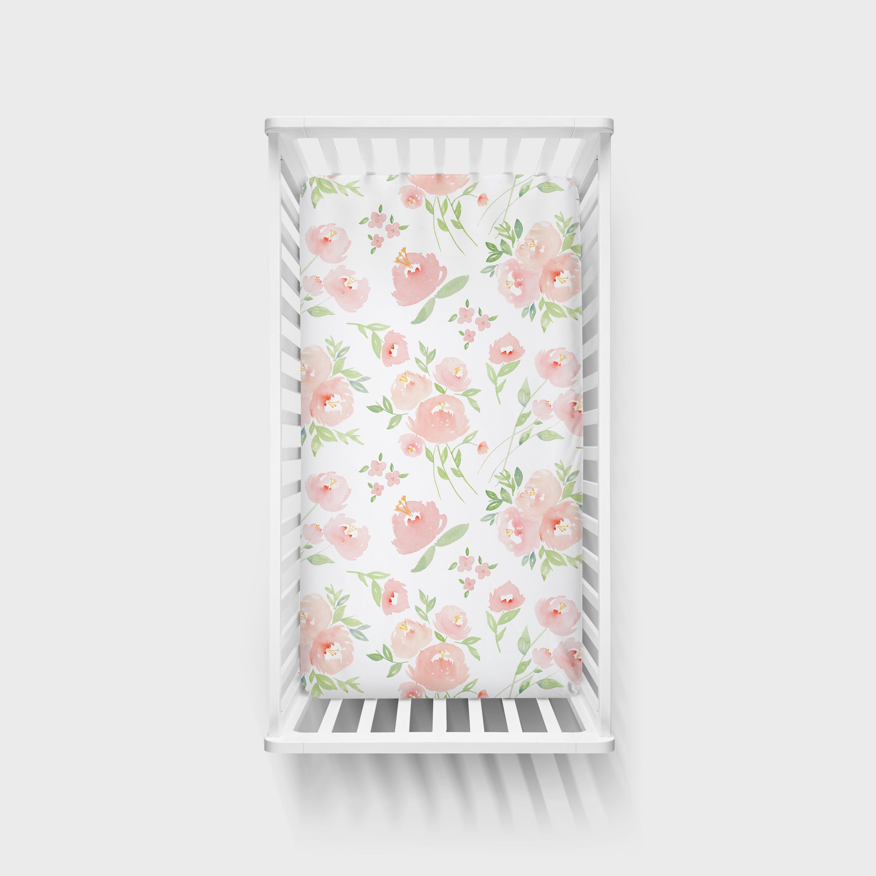 peach floral crib sheet