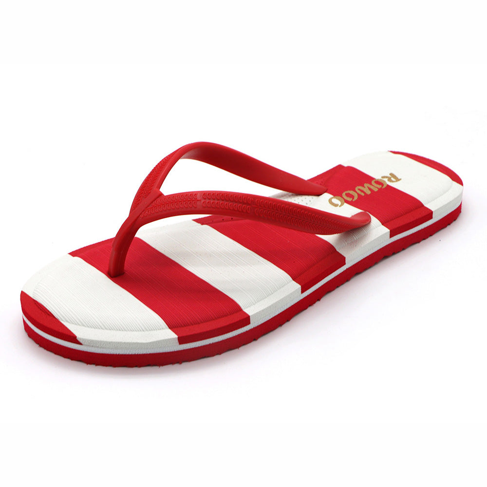 ladies red flip flops