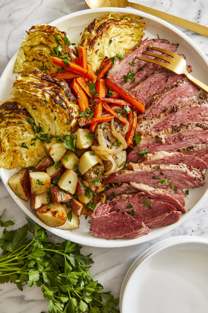 corned beef and cabbage with link to recipe