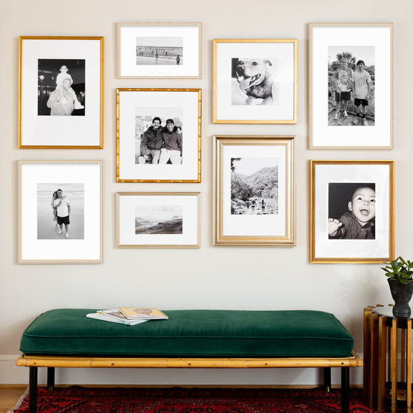 cohesive gallery wall with photography and family photos with link to product