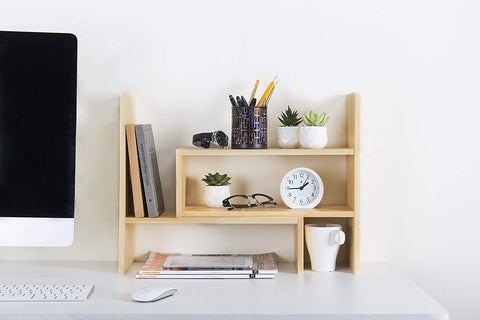 beige desktop organizer