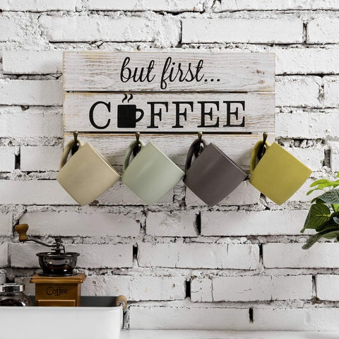 but first coffee sign mug rack