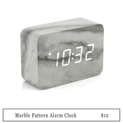 marble pattern alarm clock with link to product