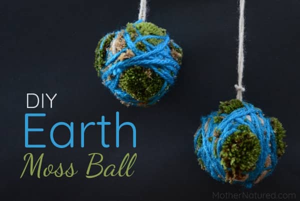 Earth Day Craft DIY Earth Moss Ball with link to recipe