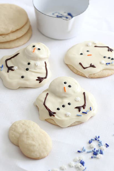 melting snowmen cookies with link to recipes