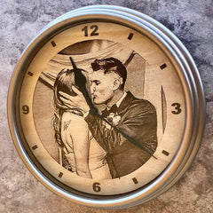 Engraved Wooden Clock