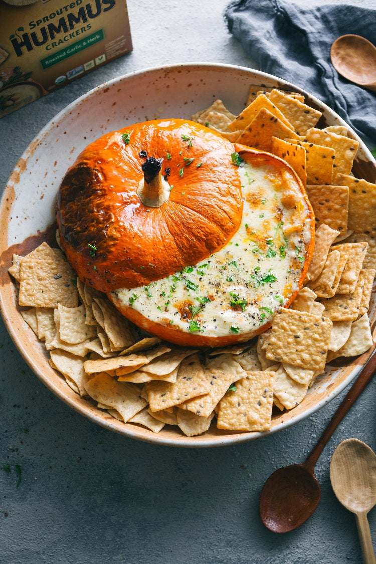 Baked Pumpkin Fodue with Chips