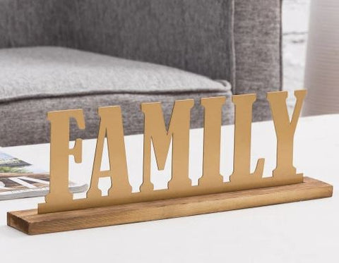 Family Brass & Wood Sign