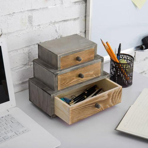 Rustic Desktop Organizer Mini Shelf