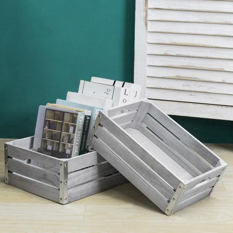 Gray Wooden Crates