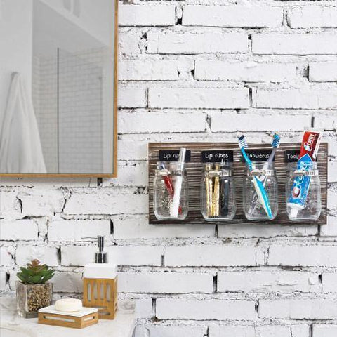 Mason Jar Toothbrush Organizer