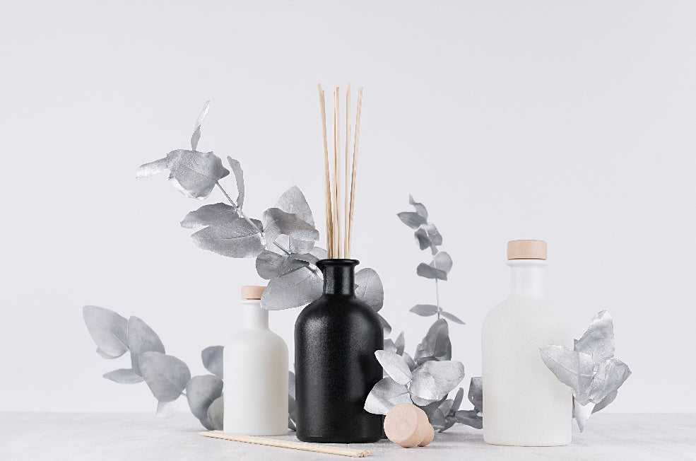 Scent bottles and dried flowers