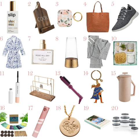 Collage of special gift ideas for Mom with a link to Mother’s Day Gift Guide blog post
