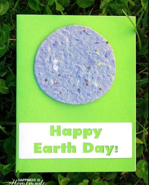 Earth Day Craft green and blue tissue paper suncatcher with link to recipe 