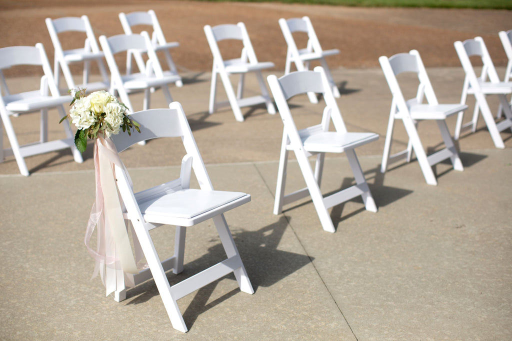 chairs decorated for micro wedding celebrations