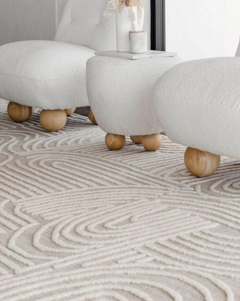 textured rug in modern home with link to product