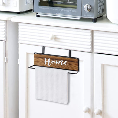 Burnt Wood and Industrial Black Metal Over Cabinet Door Kitchen