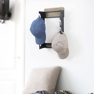 Modern Matte Black Wall Mounted Metal Hat Display Rack – MyGift