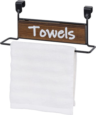 Burnt Wood and Black Metal Paper Towel Holder Wall Mount Towel Rack wi –  MyGift