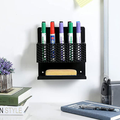 Whiteboard Marker Holder, Black Acrylic Wall Mounted or Tabletop Marke –  MyGift