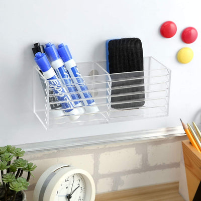 Clear Acrylic Magnetic Dry Erase Whiteboard Marker Holder Set with 1 T –  MyGift