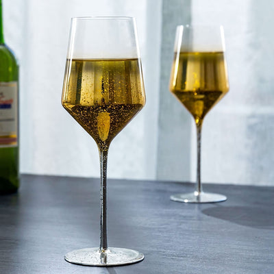 8-Ounce Metallic Gold Tone Martini Glasses, Golden Drinking Glass for –  MyGift