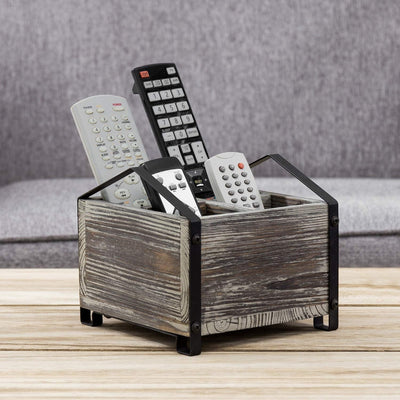 MyGift 16 inch Wood All-in-One Couch Snack Caddy & Remote Control