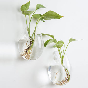 MyGift Desktop Planter Set with 2 Glass Tube Vases & Gold-Tone Metal Stand 