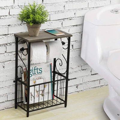 Black Bathroom Toiletries Storage Organizer Vanity Basket for Top Tank –  MyGift